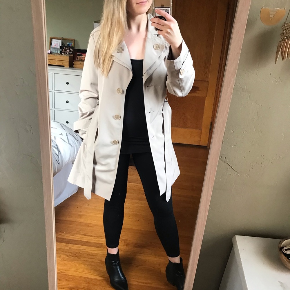 Vintage Midi London Fog Beige Trench Rain Coat